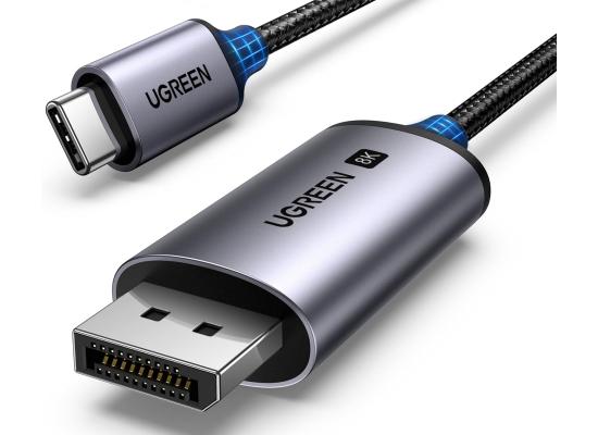 UGREEN USB C to DisplayPort 1.4 Cable 8K@60Hz 4K@240Hz Unidirectional Thunderbolt 4/3 to DisplayPort Cord USB C to DP 32.4Gbps Compatible iPhone 16, MacBook Pro/Air, iPad, Mac Mini, Galaxy, XPS, 1M
